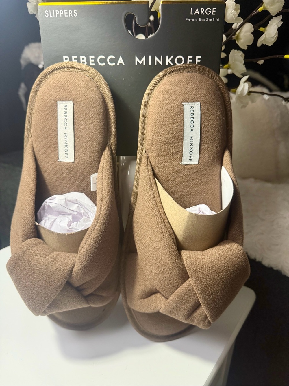 REBECCA MINKOFF Knotted Slide Slippers in Brown (L) 9-10 - Picture 4 of 9